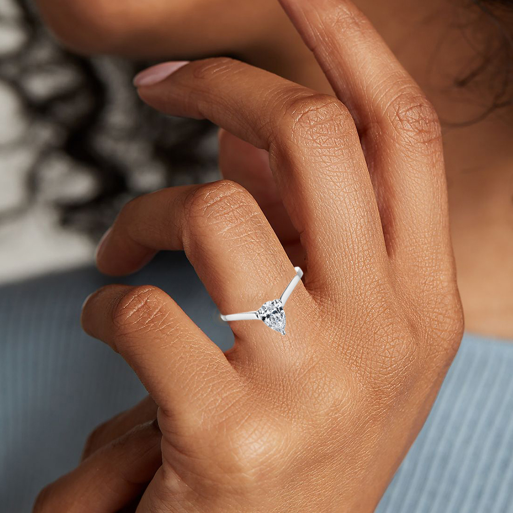 Imperial Pear Solitaire Ring - Image 3